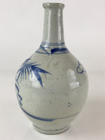 Japanese Ceramic Sake Bottle Vtg Kayoi Tokkuri Koimari Ware Blue Sometsuke TS487
