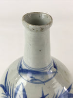 Japanese Ceramic Sake Bottle Vtg Kayoi Tokkuri Koimari Ware Blue Sometsuke TS487