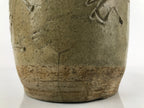 Japanese Ceramic Sake Bottle Vtg Kayoi-Tokkuri Large Carved Kanji TS651