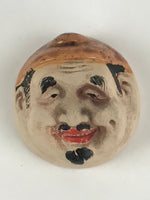 Japanese Ceramic Sake Cup Man Face Vtg Guinomi Ebisu Noh Mask Smiling Face G91