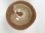 Japanese Ceramic Sake Cup Vtg Guinomi Light Brown Geometric Brush White G282