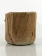 Japanese Ceramic Sake Cup Vtg Guinomi Sakatsuki Light Brown Marble G274