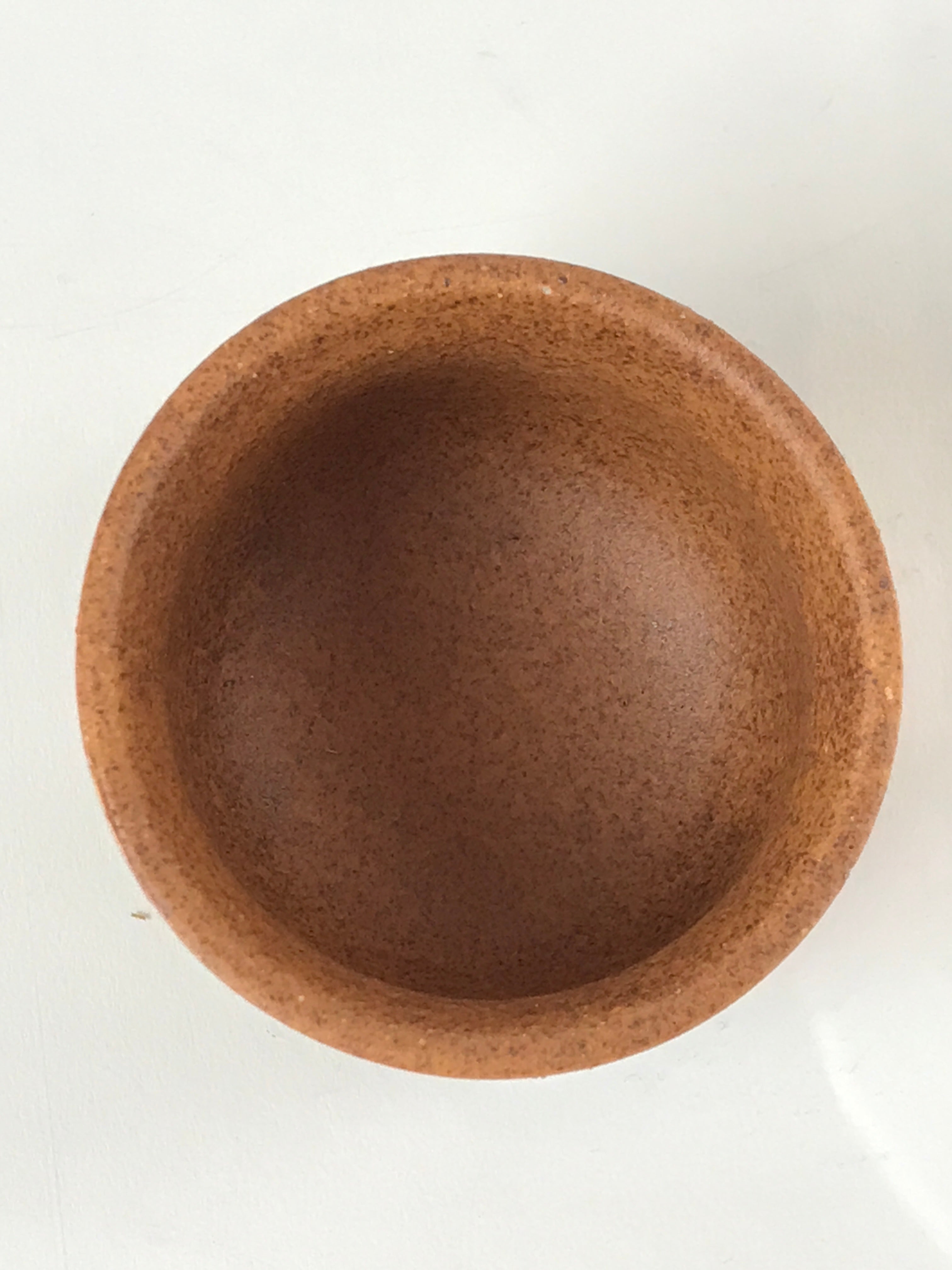 Japanese Ceramic Sake Cup Vtg Tsubomi Guinomi Brown Green Glaze Design G159