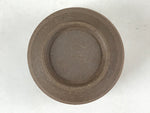 Japanese Ceramic Sake Cup Vtg Tsubomi Guinomi Dark Brown Wavy Line G126