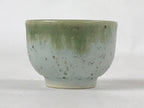 Japanese Ceramic Sake Cup Vtg Tsubomi Guinomi Green Mint Brown Speckle G125