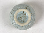 Japanese Ceramic Sake Cup Vtg Tsubomi Guinomi Green Mint Brown Speckle G125