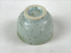 Japanese Ceramic Sake Cup Vtg Tsubomi Guinomi Green Mint Brown Speckle G125