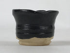 Japanese Ceramic Sake Cup Vtg Tsubomi Guinomi Yakimono Black Blue White G128