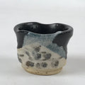 Japanese Ceramic Sake Cup Vtg Tsubomi Guinomi Yakimono Black Blue White G128