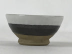 Japanese Ceramic Sake Cup Vtg Tsubomi Guinomi Yakimono Black White G129