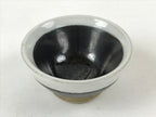 Japanese Ceramic Sake Cup Vtg Tsubomi Guinomi Yakimono Black White G129