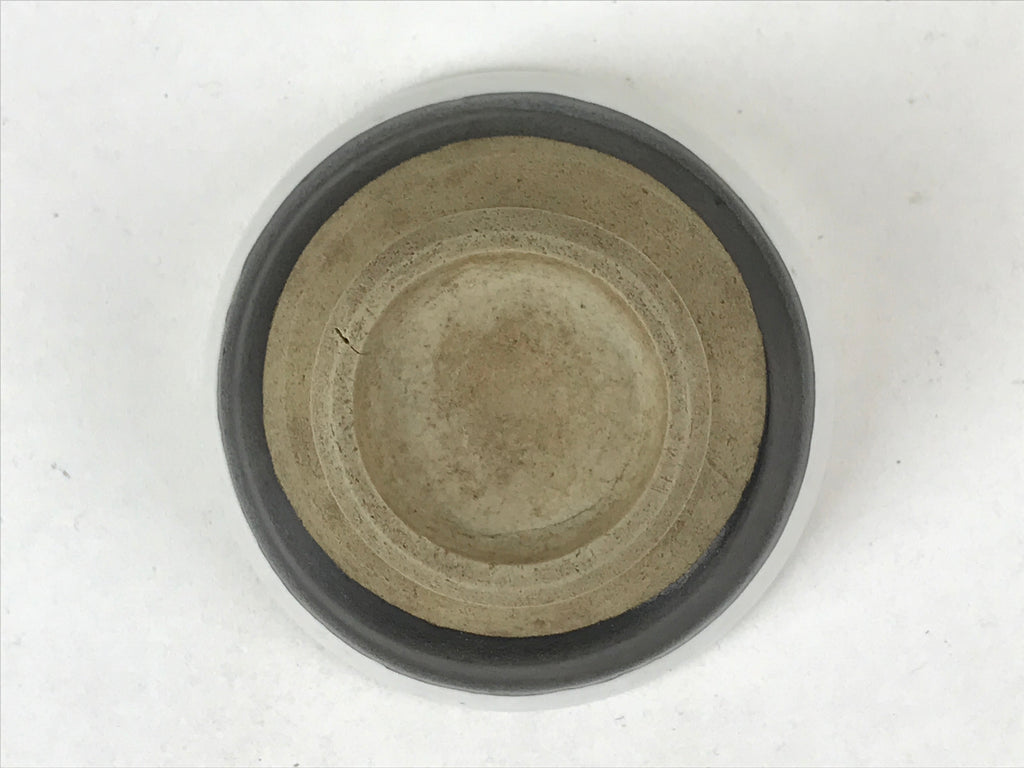 Japanese Ceramic Sake Cup Vtg Tsubomi Guinomi Yakimono Black White G129