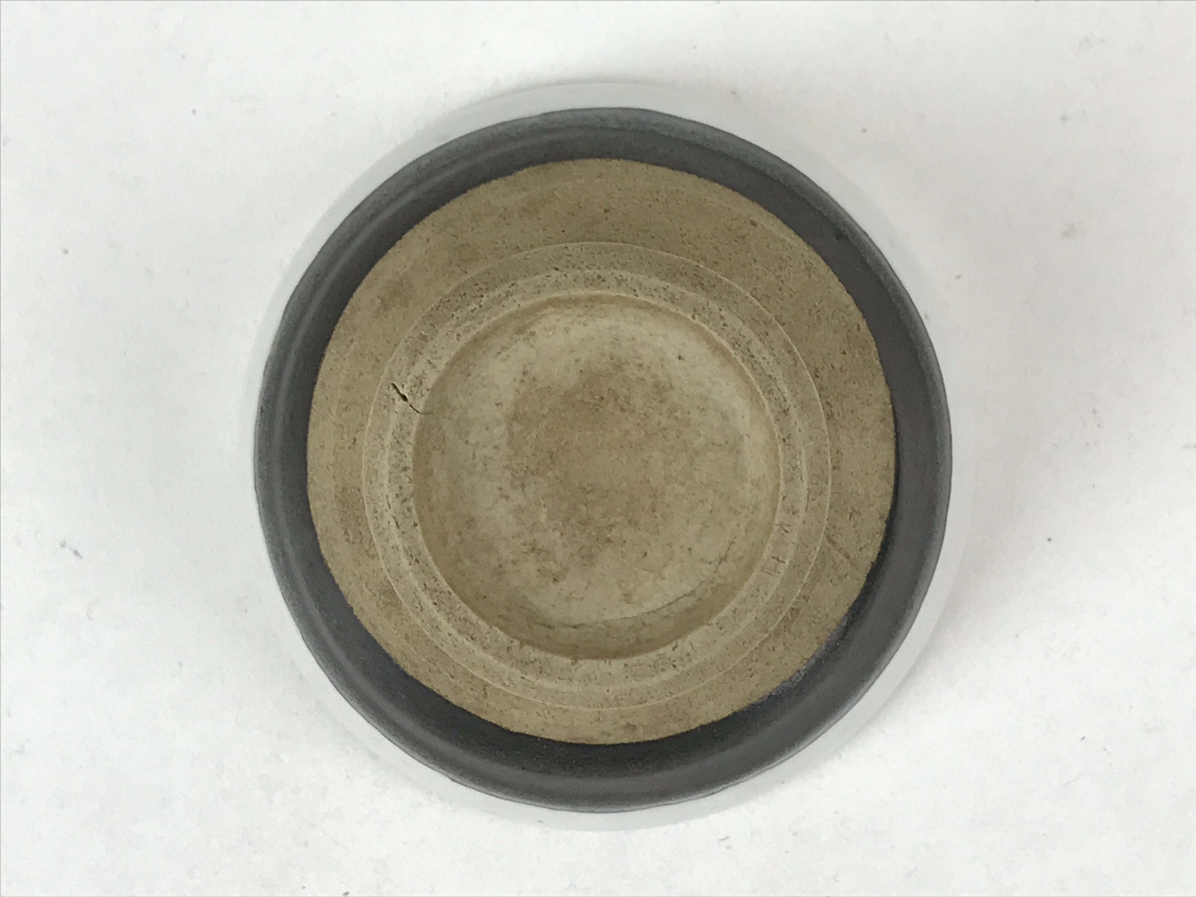 Japanese Ceramic Sake Cup Vtg Tsubomi Guinomi Yakimono Black White G129