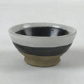 Japanese Ceramic Sake Cup Vtg Tsubomi Guinomi Yakimono Black White G129