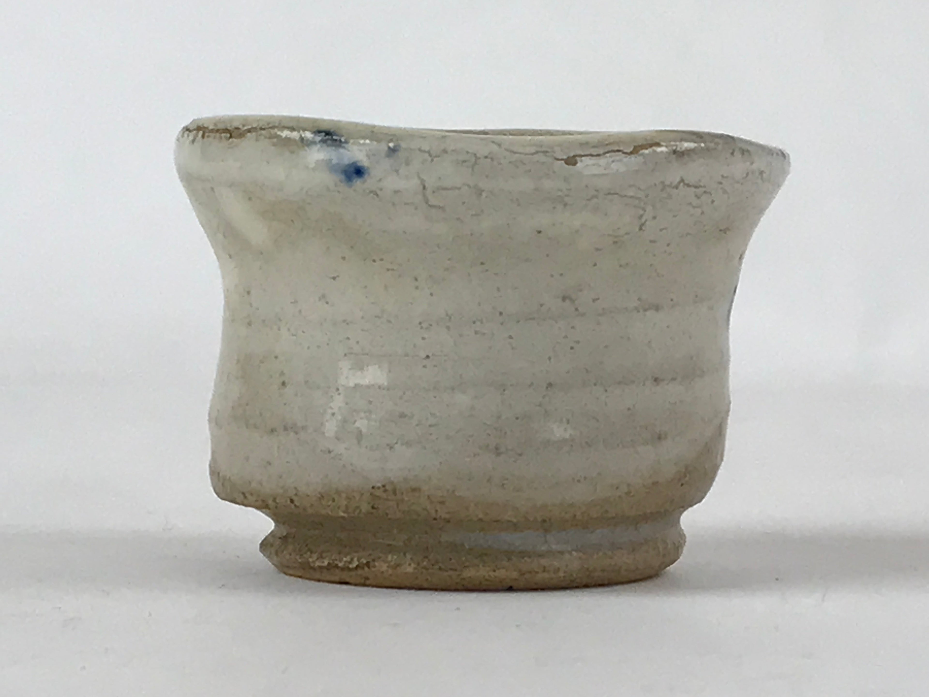 Japanese Ceramic Sake Cup Vtg Tsubomi Guinomi Yakimono Mountain Scene G127