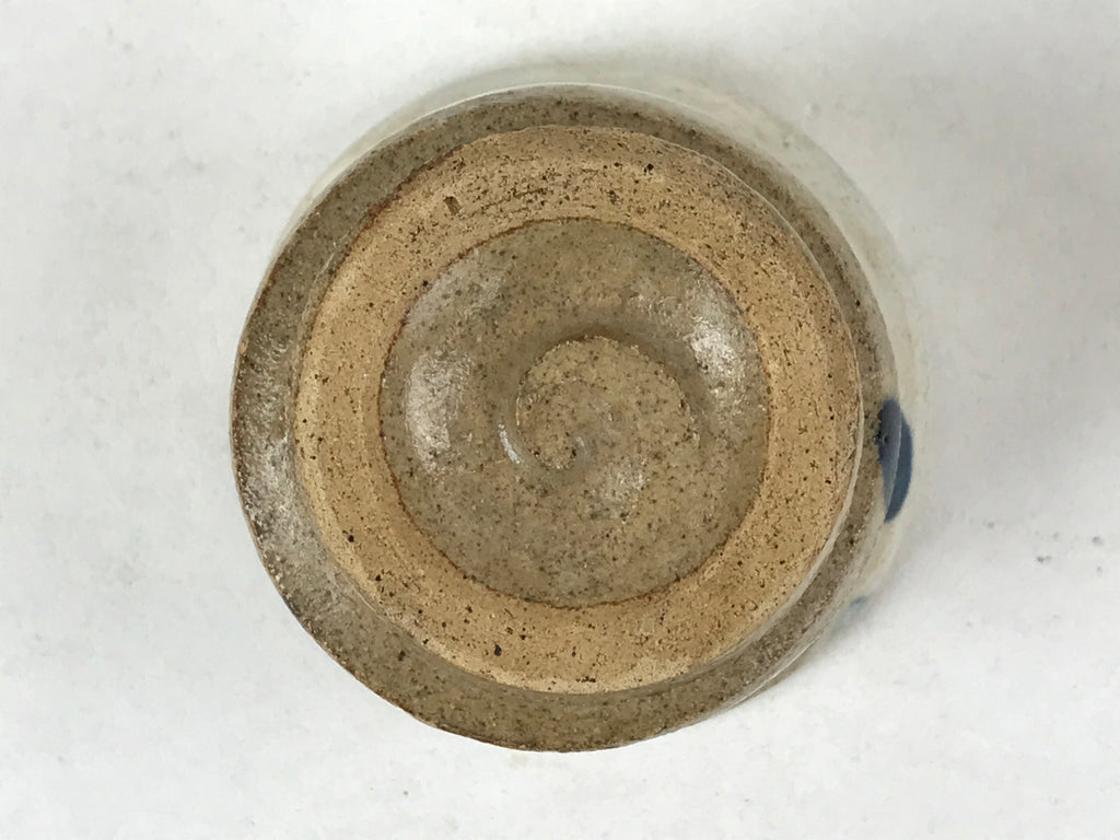 Japanese Ceramic Sake Cup Vtg Tsubomi Guinomi Yakimono Mountain Scene G127