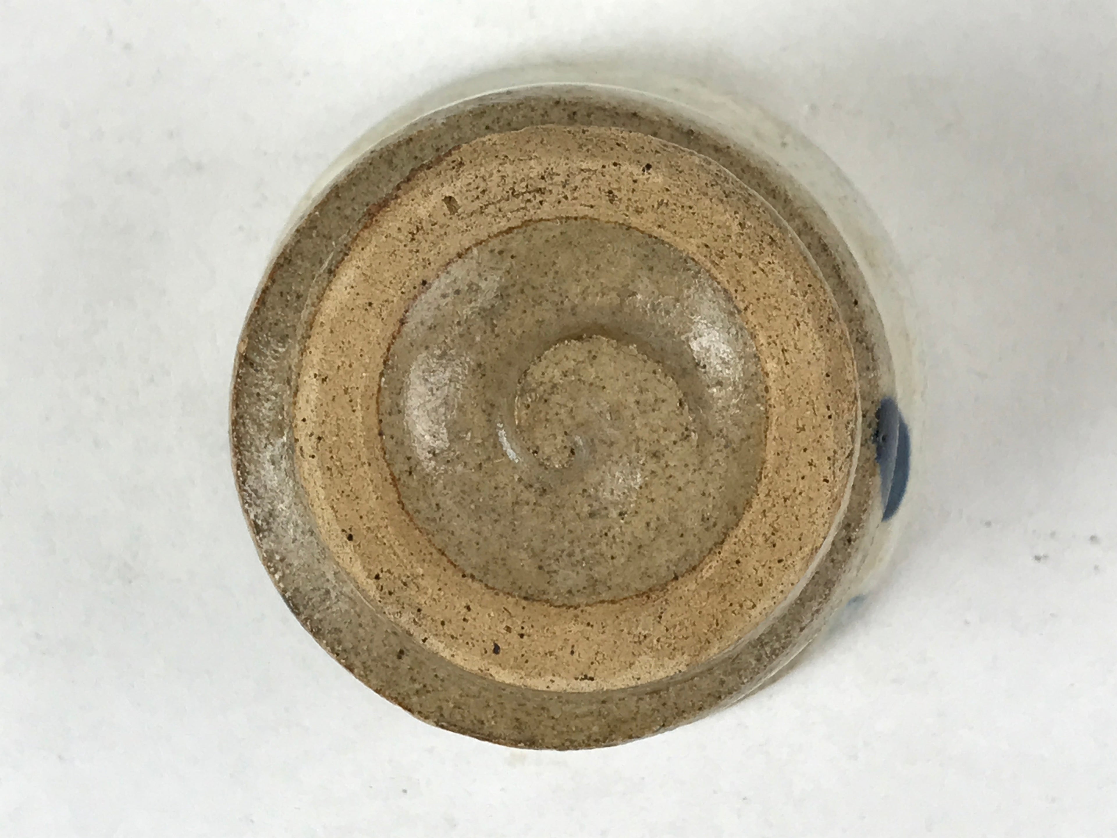 Japanese Ceramic Sake Cup Vtg Tsubomi Guinomi Yakimono Mountain Scene G127