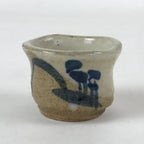 Japanese Ceramic Sake Cup Vtg Tsubomi Guinomi Yakimono Mountain Scene G127