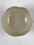 Japanese Ceramic Sake Cup Vtg Tsubomi Ochoko Guinomi Beige Crackle Brown G229