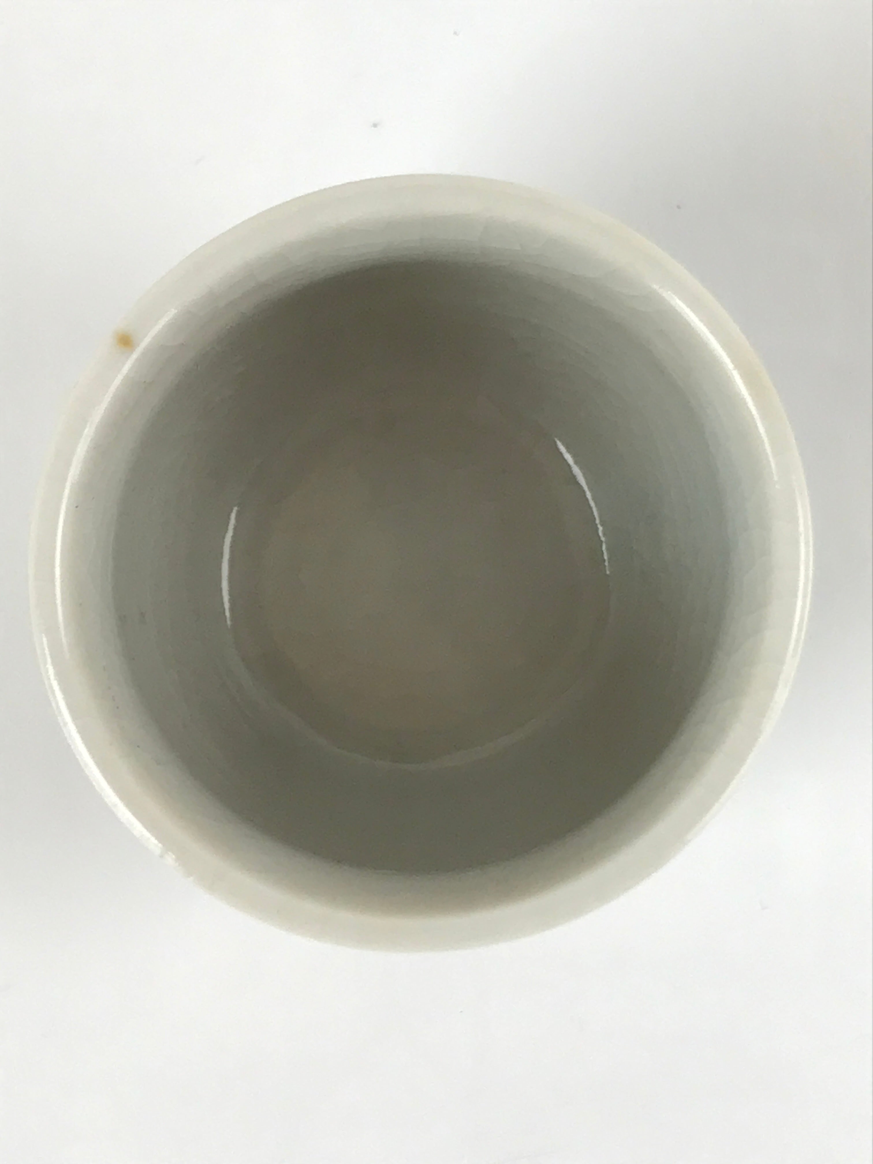 Japanese Ceramic Sake Cup Vtg Tsubomi Ochoko Guinomi Simple Plain Gray G174