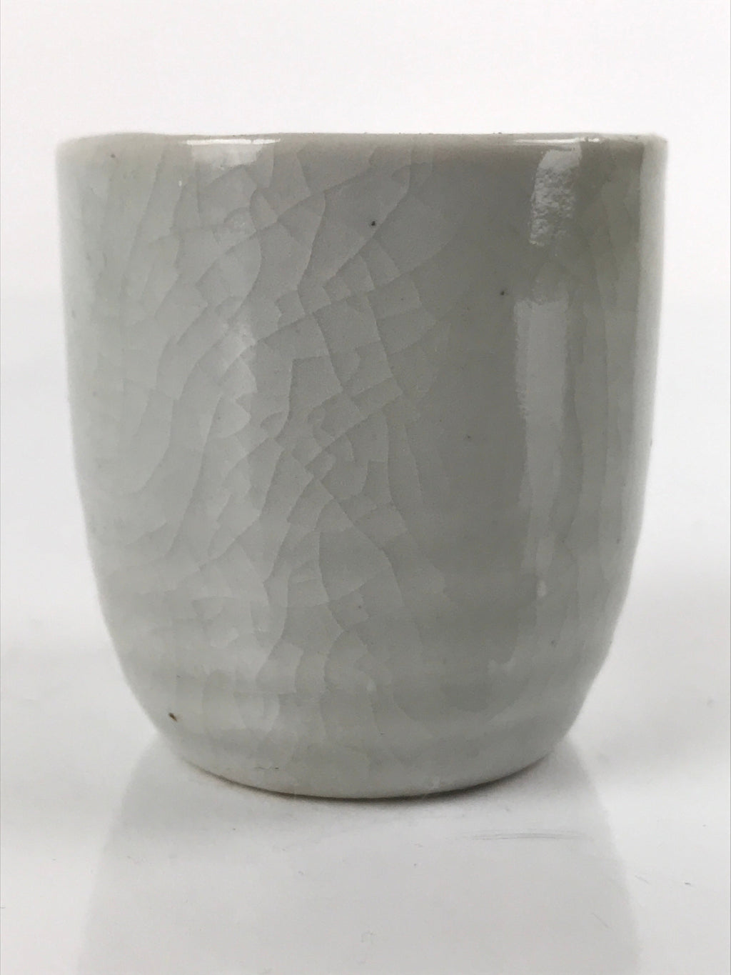 Japanese Ceramic Sake Cup Vtg Tsubomi Ochoko Guinomi Simple Plain Gray G175