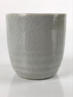 Japanese Ceramic Sake Cup Vtg Tsubomi Ochoko Guinomi Simple Plain Gray G175