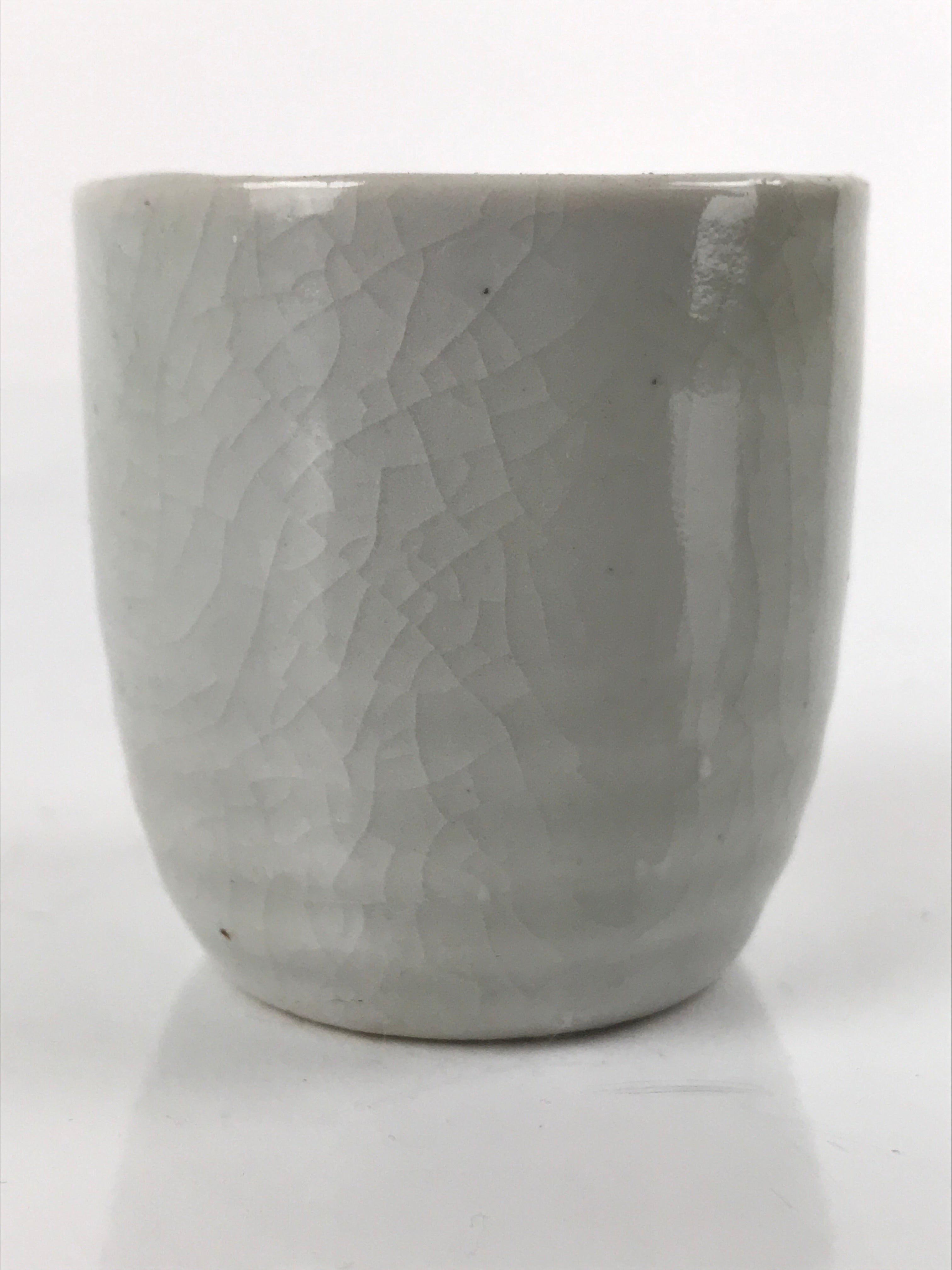 Japanese Ceramic Sake Cup Vtg Tsubomi Ochoko Guinomi Simple Plain Gray G175