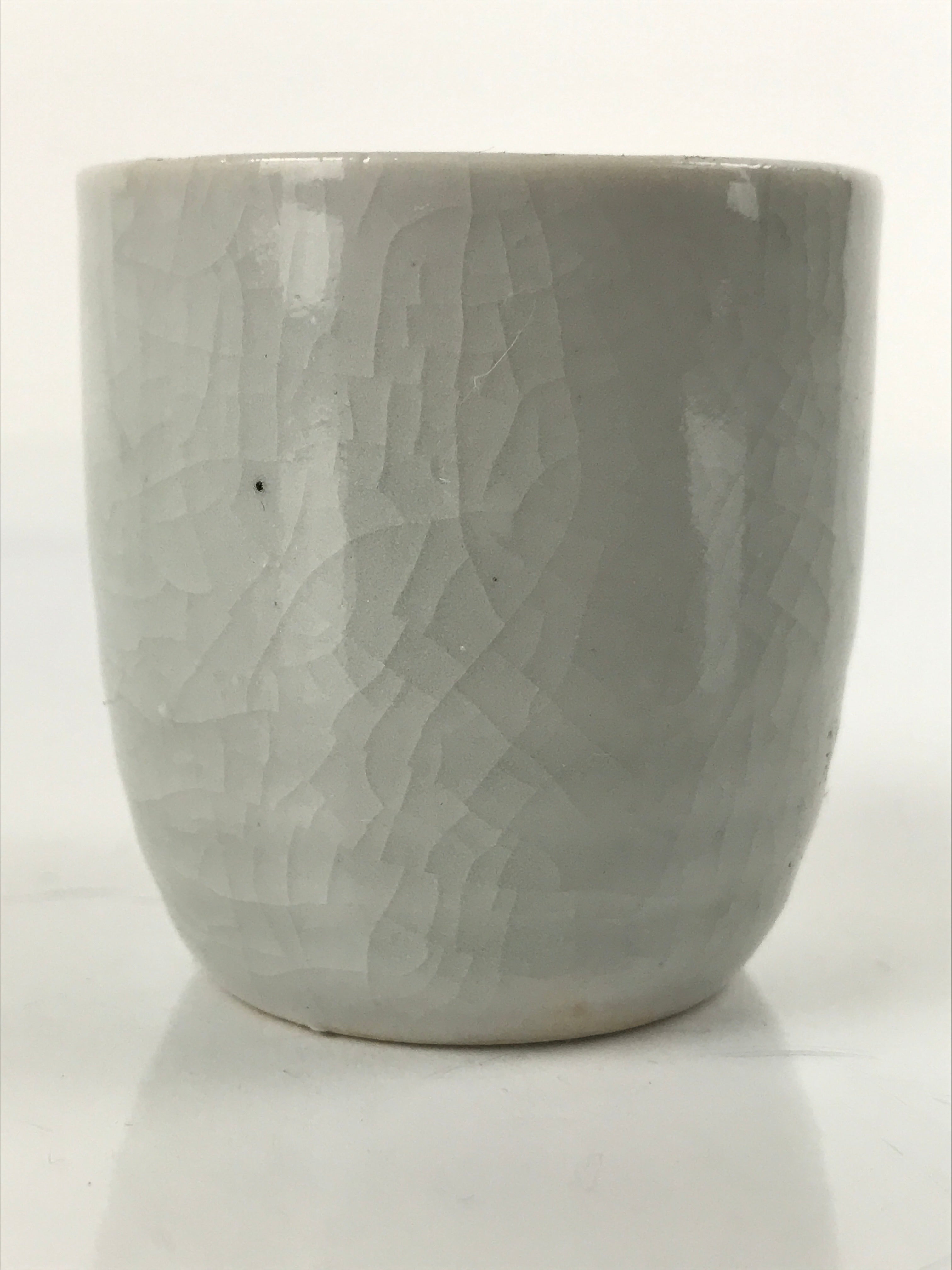 Japanese Ceramic Sake Cup Vtg Tsubomi Ochoko Guinomi Simple Plain Gray G175