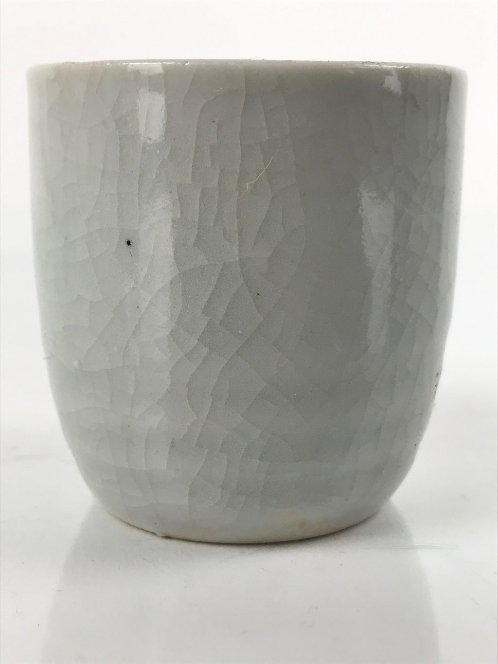 Japanese Ceramic Sake Cup Vtg Tsubomi Ochoko Guinomi Simple Plain Gray G175
