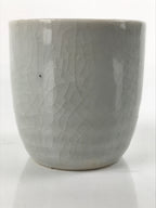 Japanese Ceramic Sake Cup Vtg Tsubomi Ochoko Guinomi Simple Plain Gray G175