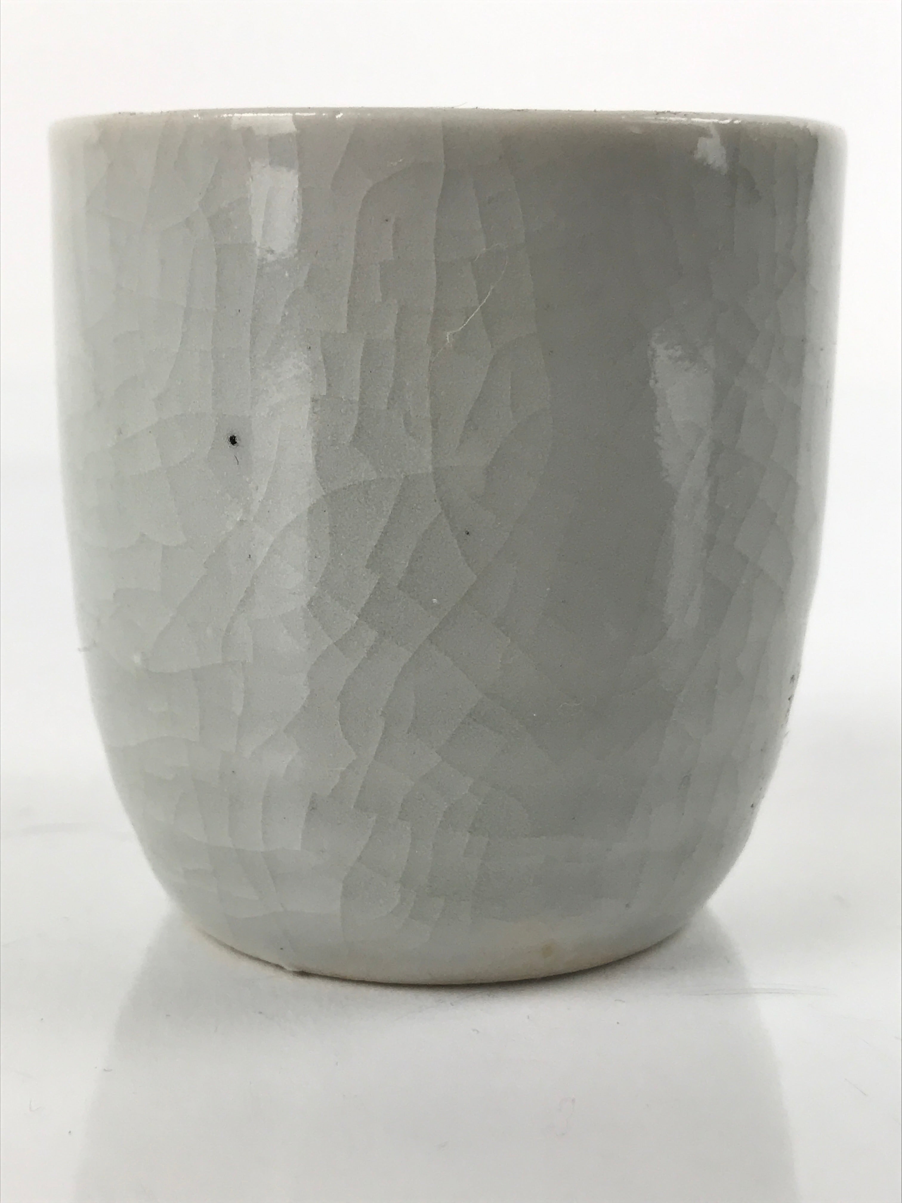Japanese Ceramic Sake Cup Vtg Tsubomi Ochoko Guinomi Simple Plain Gray G175