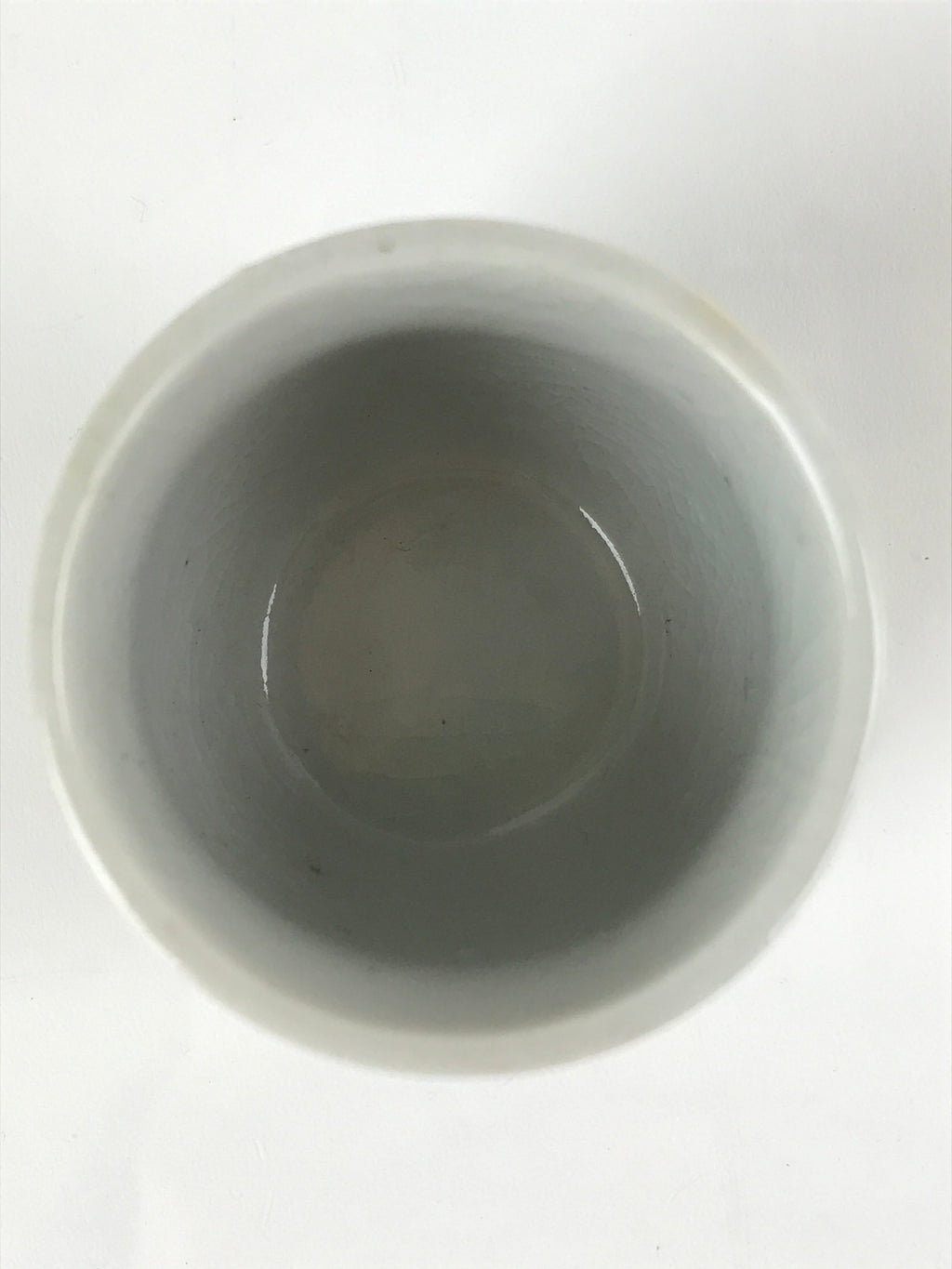 Japanese Ceramic Sake Cup Vtg Tsubomi Ochoko Guinomi Simple Plain Gray G175