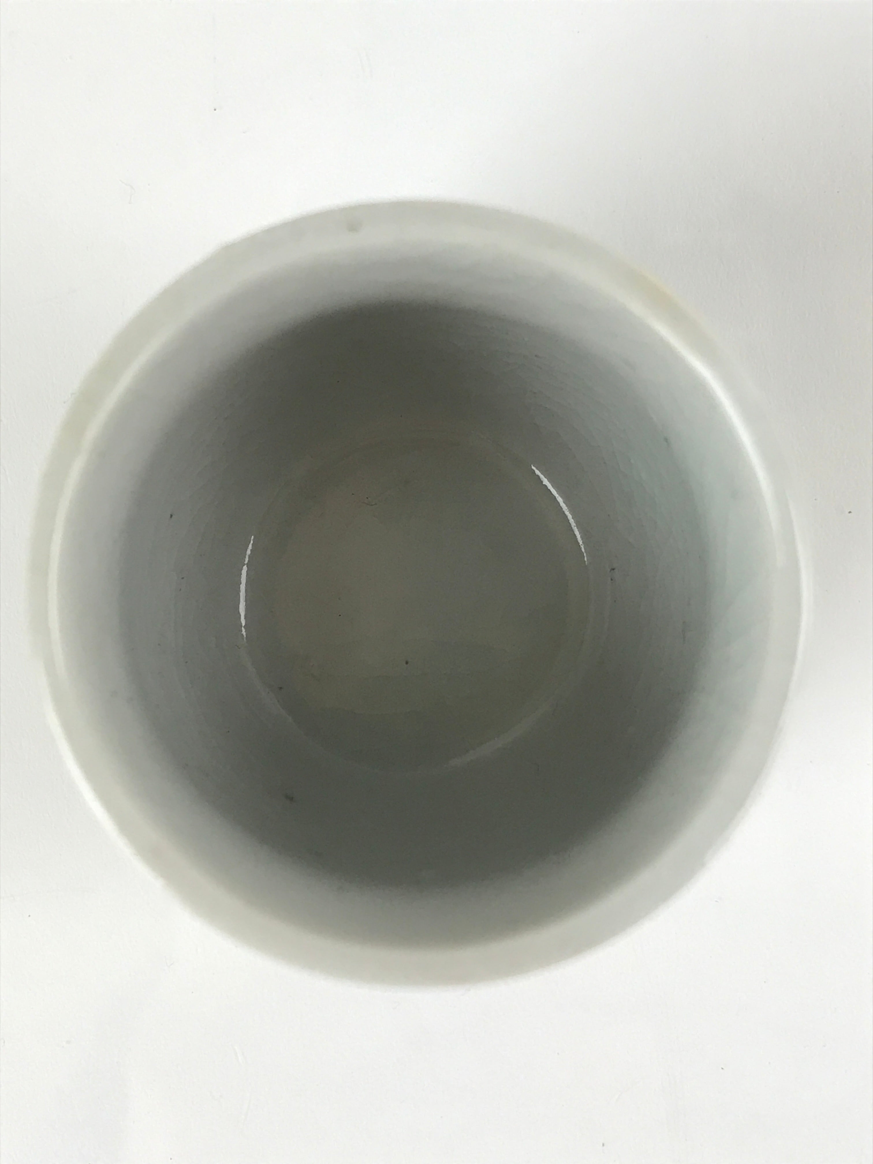 Japanese Ceramic Sake Cup Vtg Tsubomi Ochoko Guinomi Simple Plain Gray G175