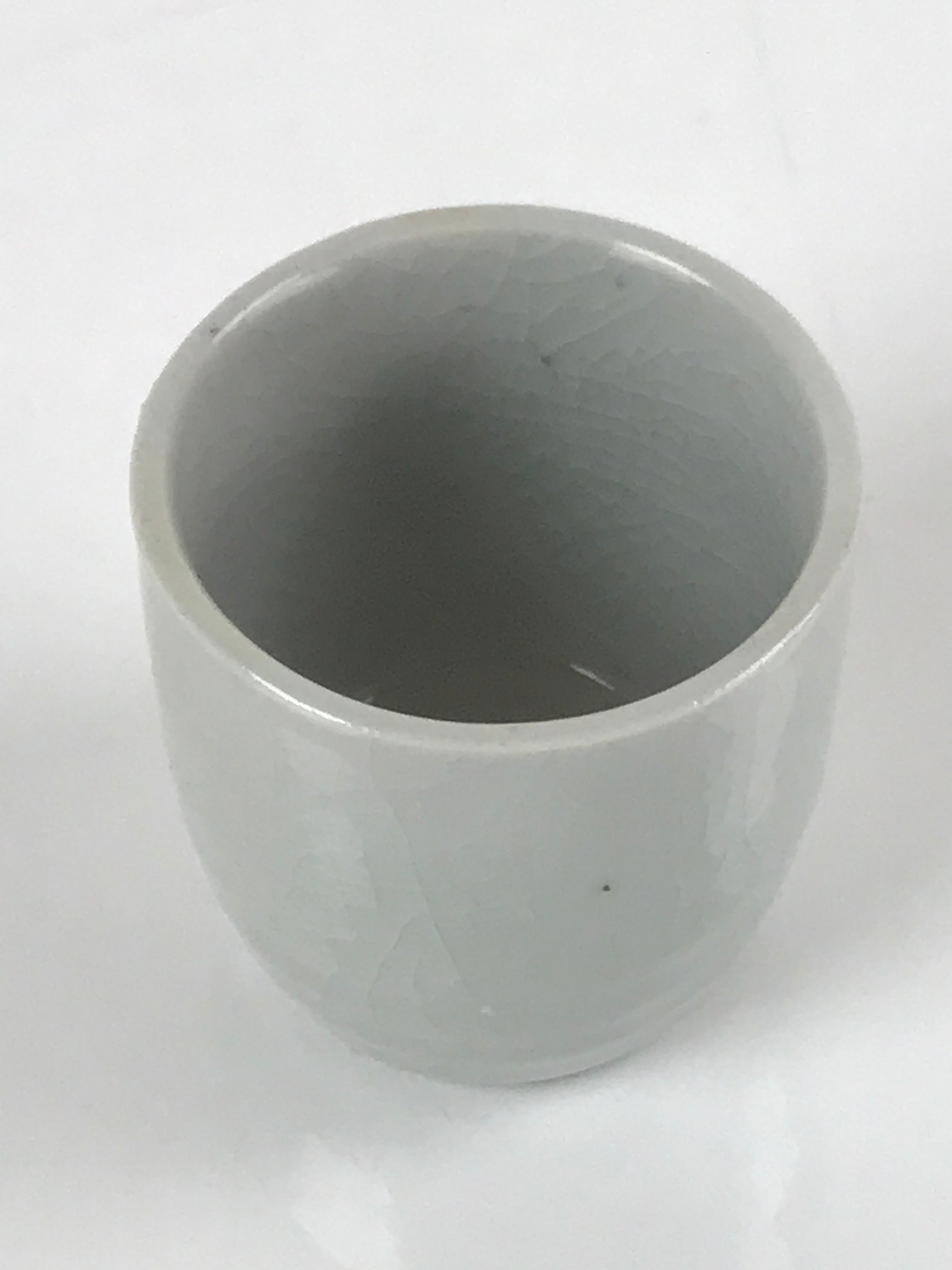 Japanese Ceramic Sake Cup Vtg Tsubomi Ochoko Guinomi Simple Plain Gray G175