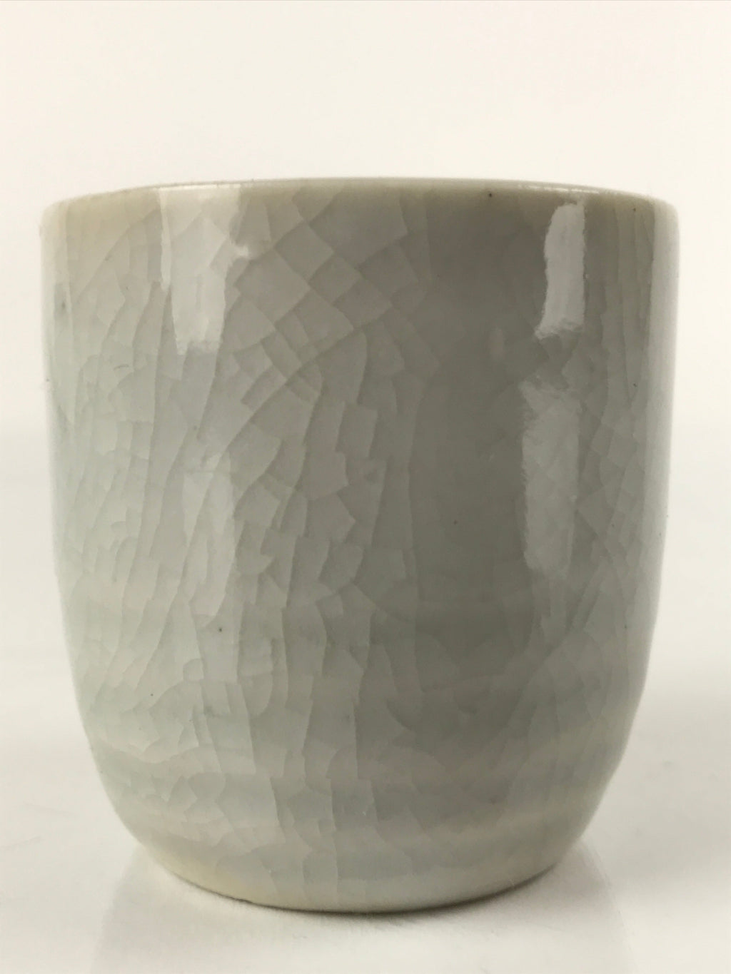 Japanese Ceramic Sake Cup Vtg Tsubomi Ochoko Guinomi Simple Plain Gray G176
