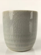 Japanese Ceramic Sake Cup Vtg Tsubomi Ochoko Guinomi Simple Plain Gray G176