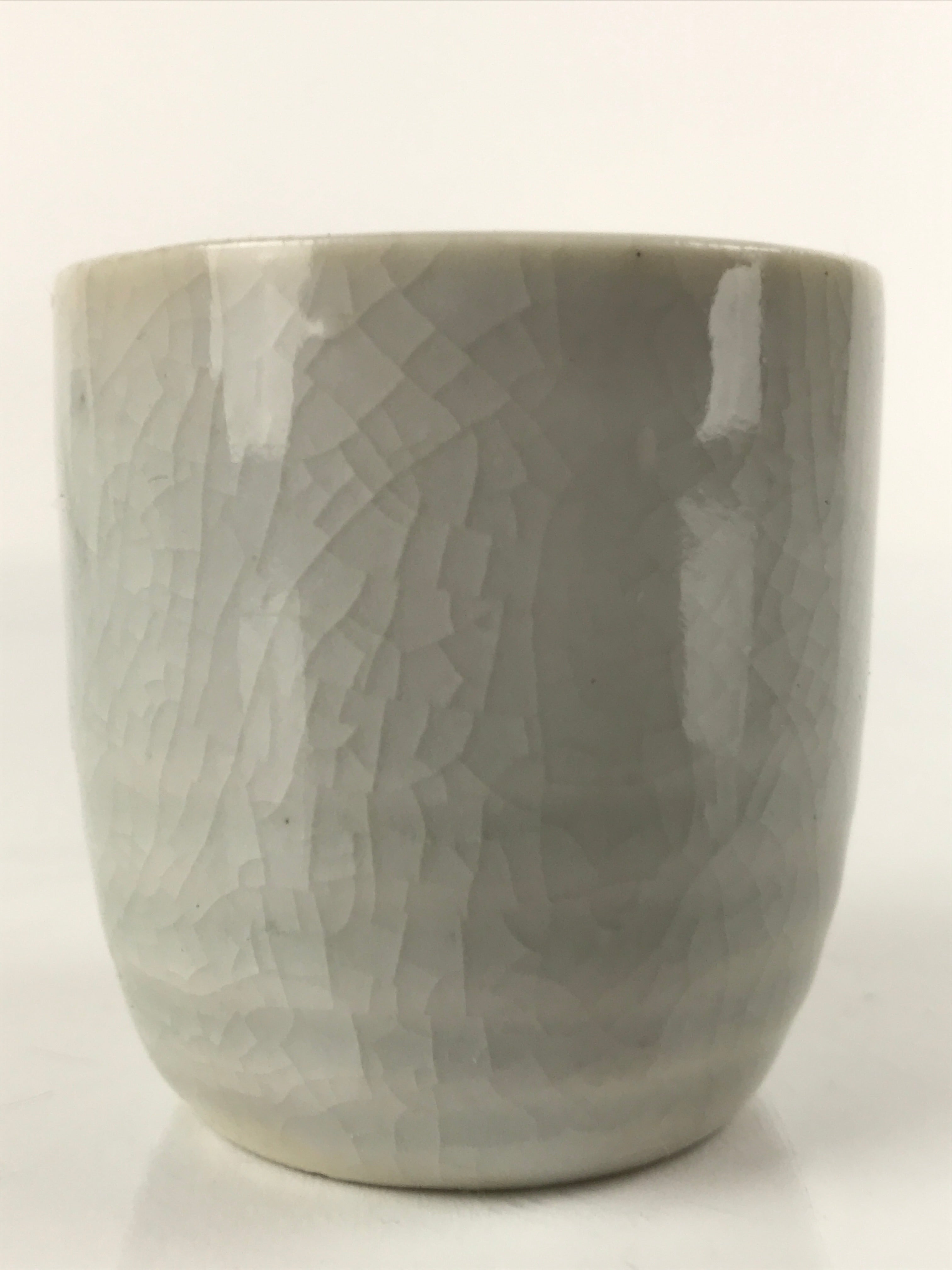 Japanese Ceramic Sake Cup Vtg Tsubomi Ochoko Guinomi Simple Plain Gray G176