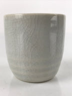 Japanese Ceramic Sake Cup Vtg Tsubomi Ochoko Guinomi Simple Plain Gray G176