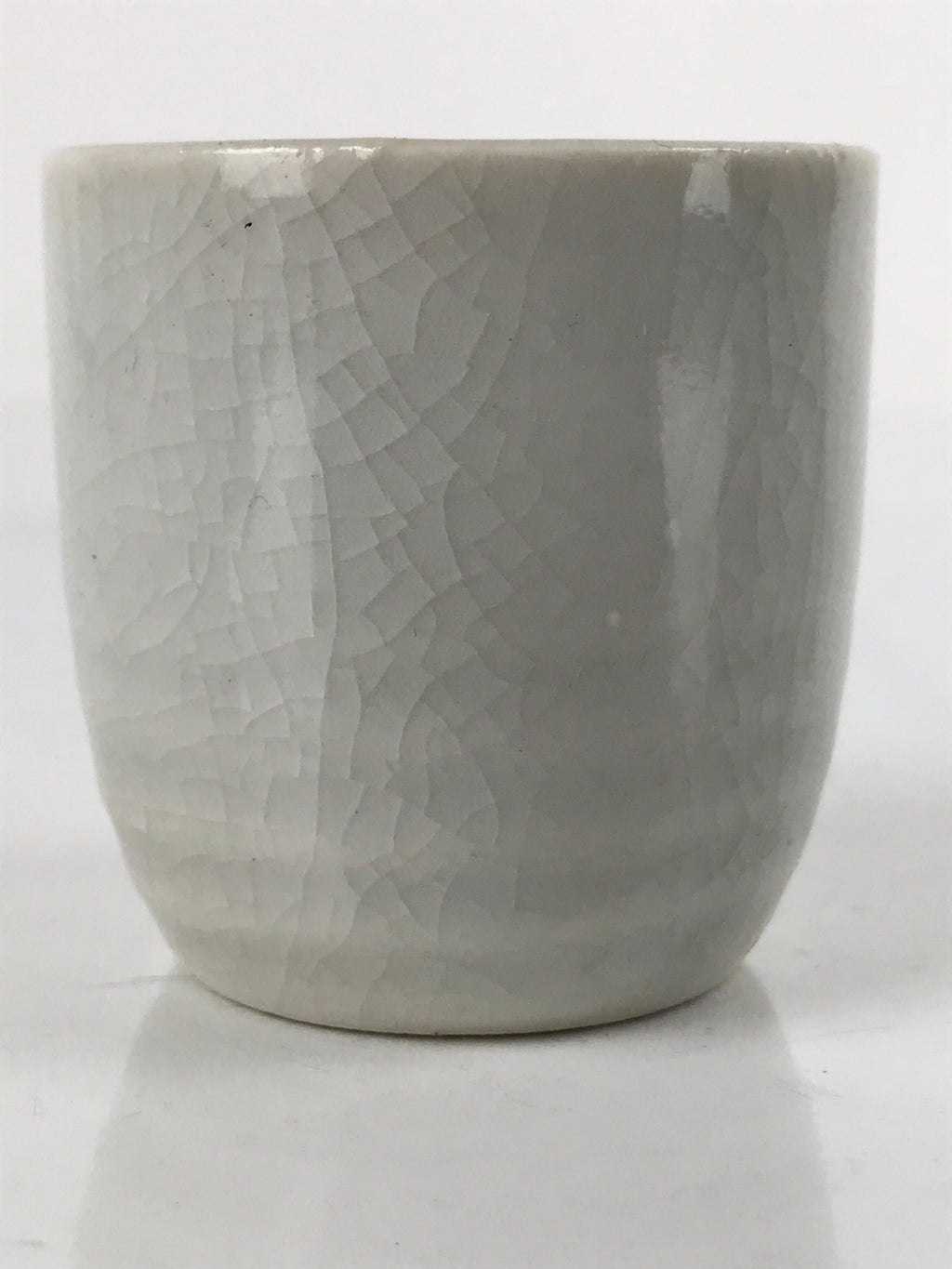 Japanese Ceramic Sake Cup Vtg Tsubomi Ochoko Guinomi Simple Plain Gray G177