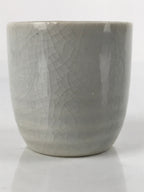 Japanese Ceramic Sake Cup Vtg Tsubomi Ochoko Guinomi Simple Plain Gray G177