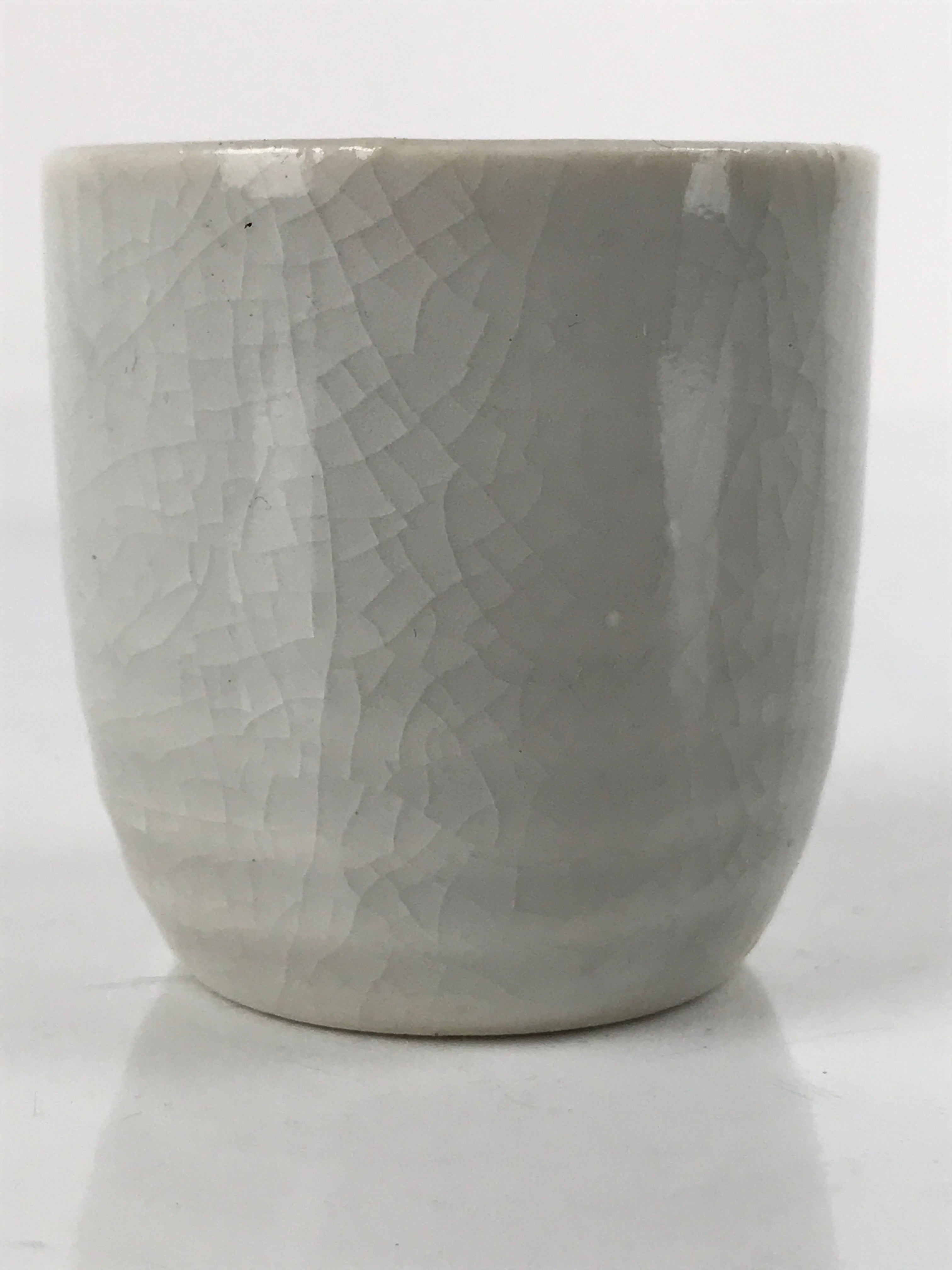 Japanese Ceramic Sake Cup Vtg Tsubomi Ochoko Guinomi Simple Plain Gray G177