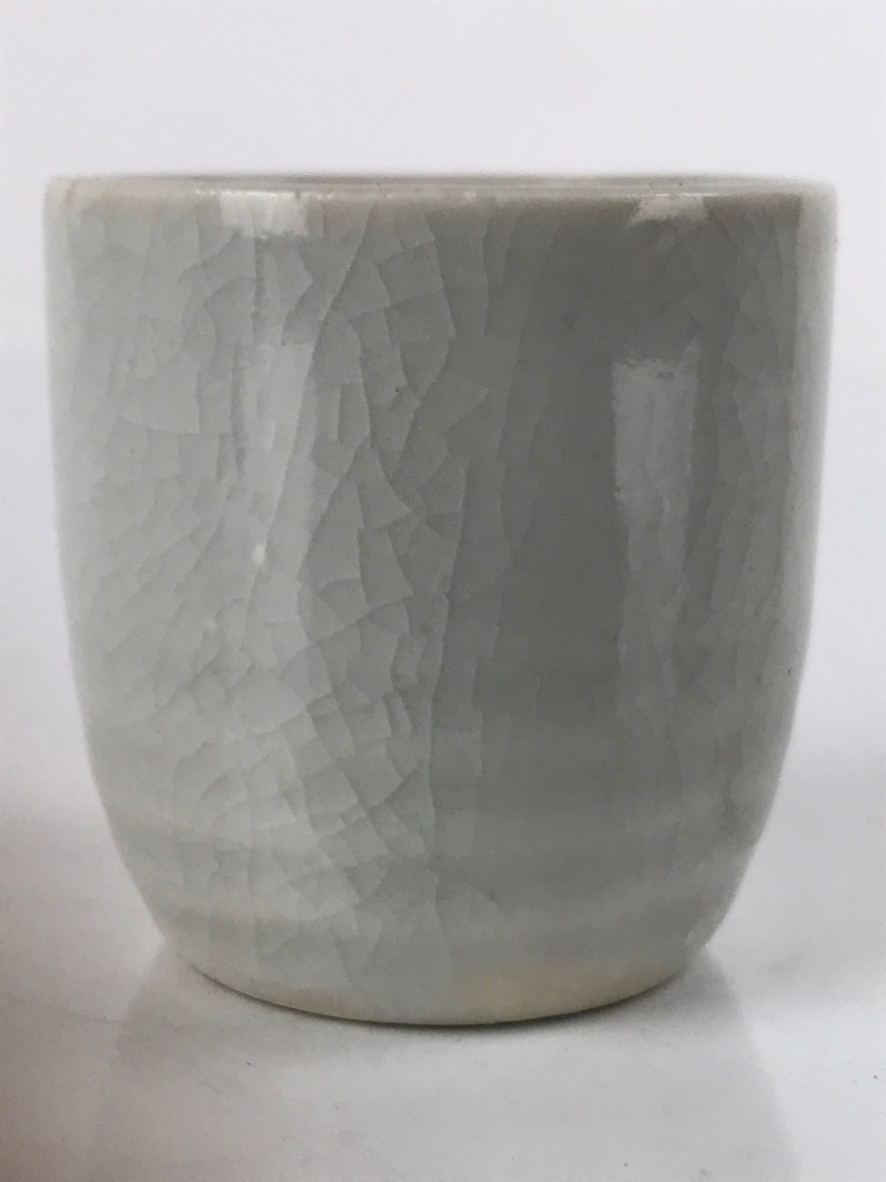 Japanese Ceramic Sake Cup Vtg Tsubomi Ochoko Guinomi Simple Plain Gray G177
