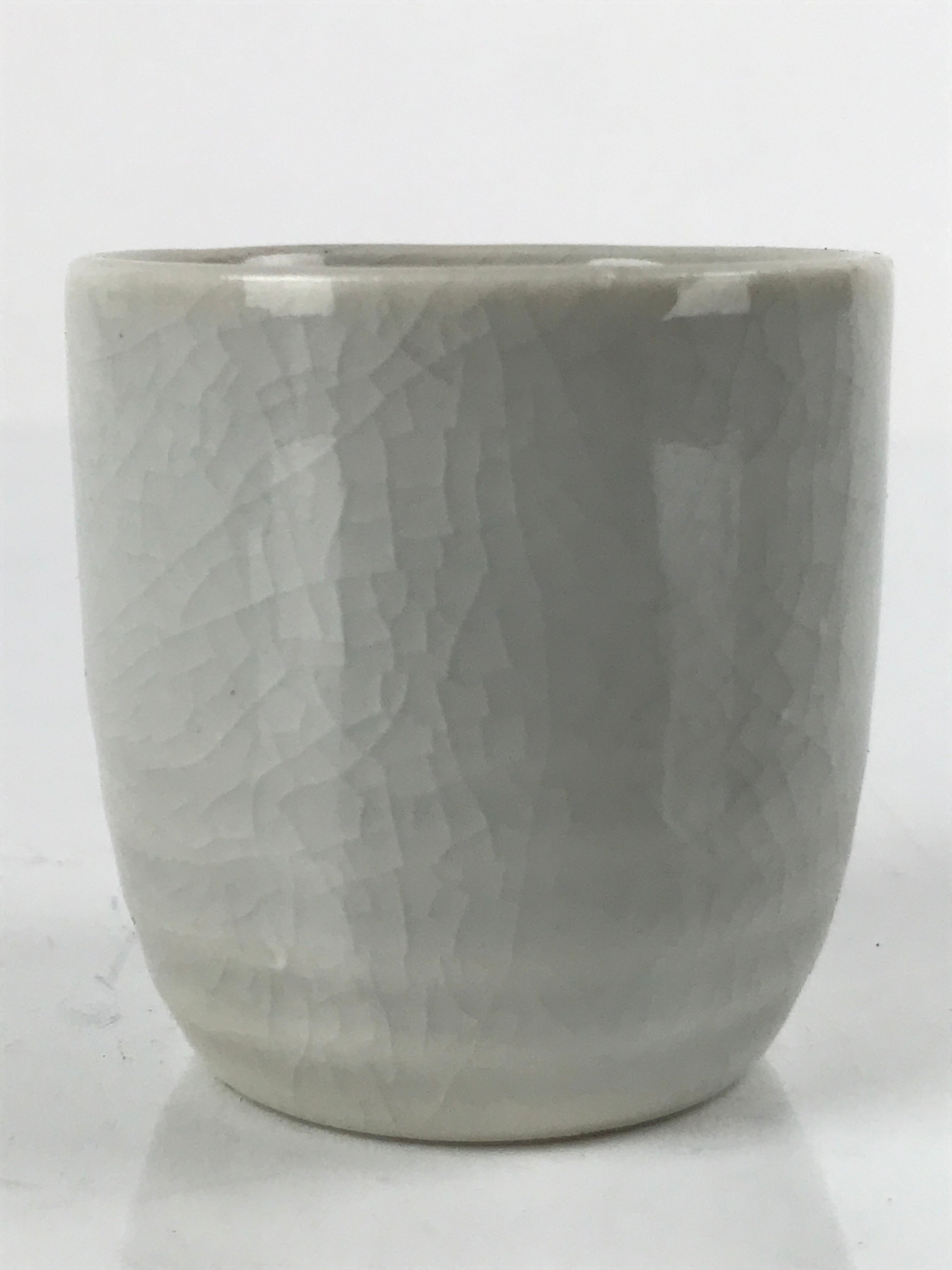 Japanese Ceramic Sake Cup Vtg Tsubomi Ochoko Guinomi Simple Plain Gray G177