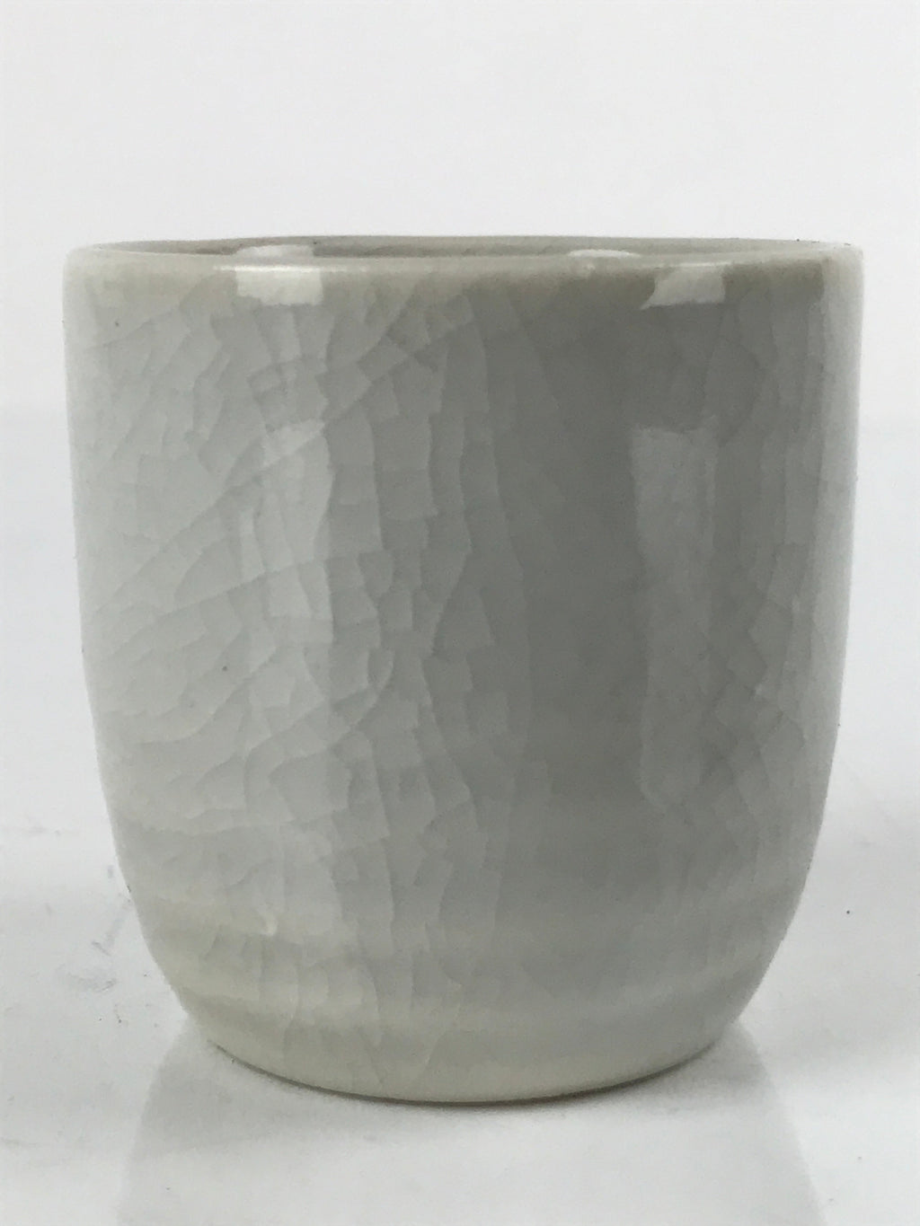 Japanese Ceramic Sake Cup Vtg Tsubomi Ochoko Guinomi Simple Plain Gray G177