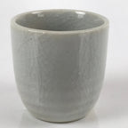 Japanese Ceramic Sake Cup Vtg Tsubomi Ochoko Guinomi Simple Plain Gray G177