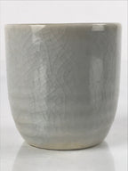 Japanese Ceramic Sake Cup Vtg Tsubomi Ochoko Guinomi Simple Plain Gray G178