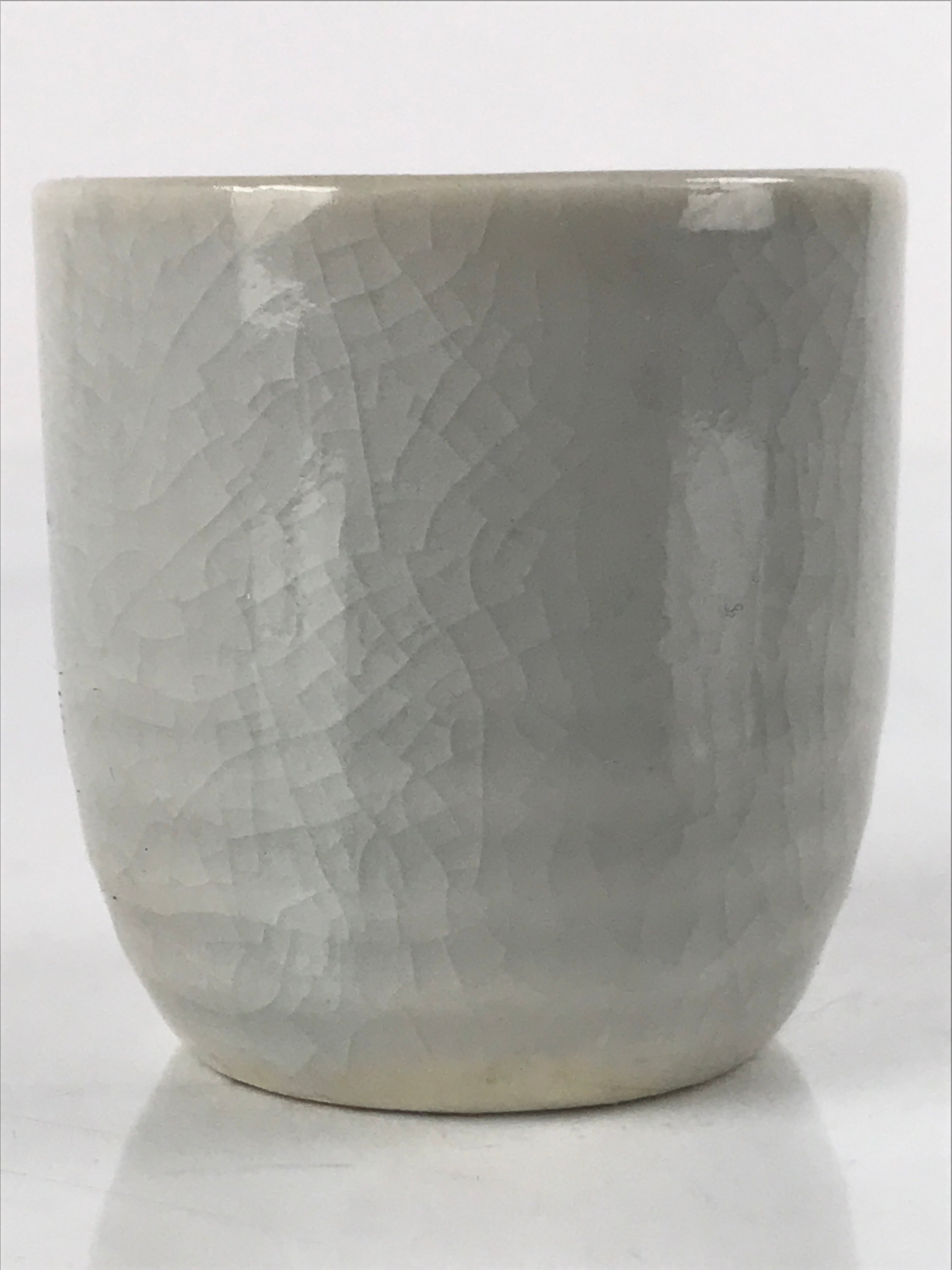 Japanese Ceramic Sake Cup Vtg Tsubomi Ochoko Guinomi Simple Plain Gray G178
