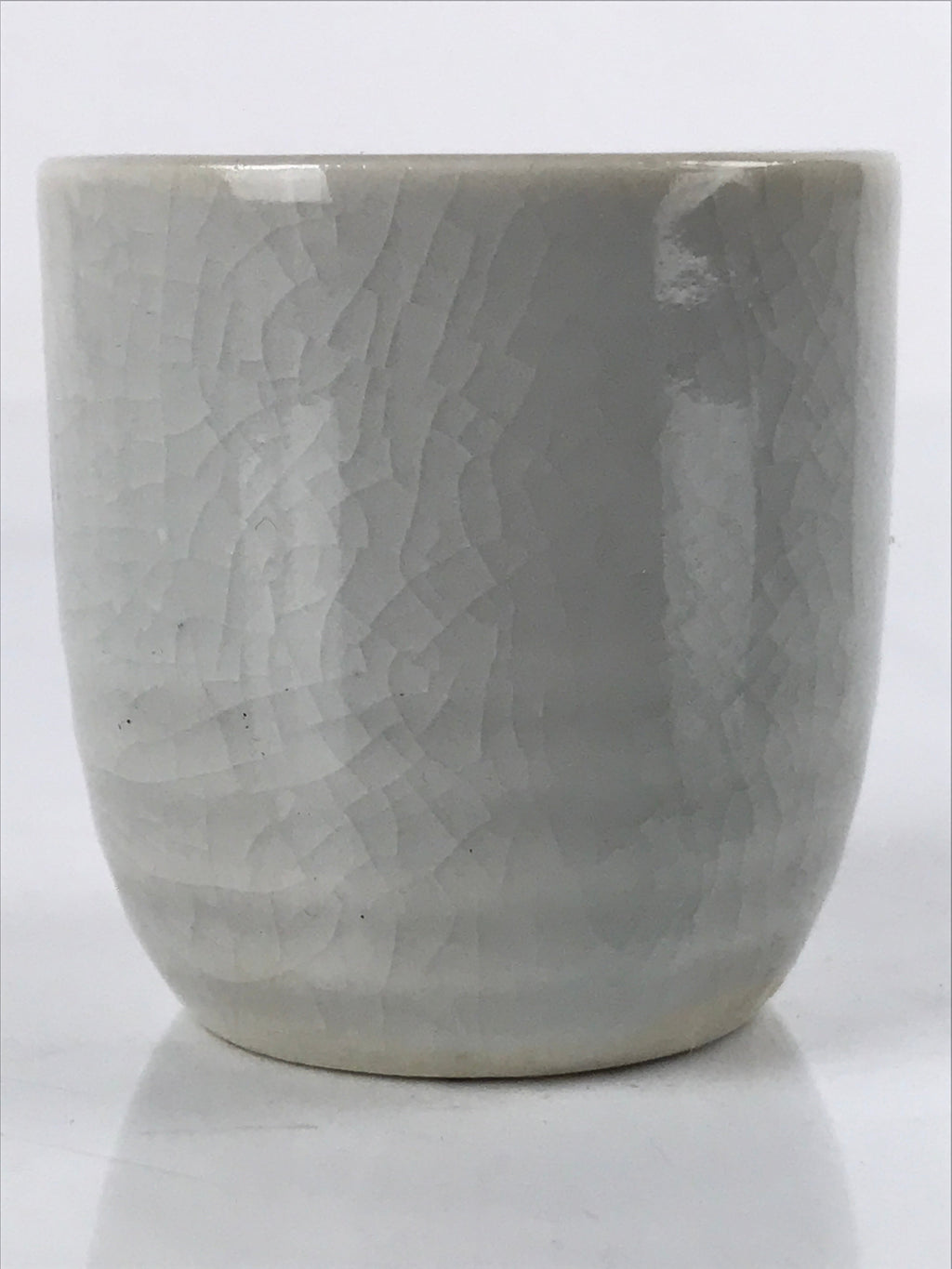 Japanese Ceramic Sake Cup Vtg Tsubomi Ochoko Guinomi Simple Plain Gray G178