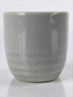Japanese Ceramic Sake Cup Vtg Tsubomi Ochoko Guinomi Simple Plain Gray G178