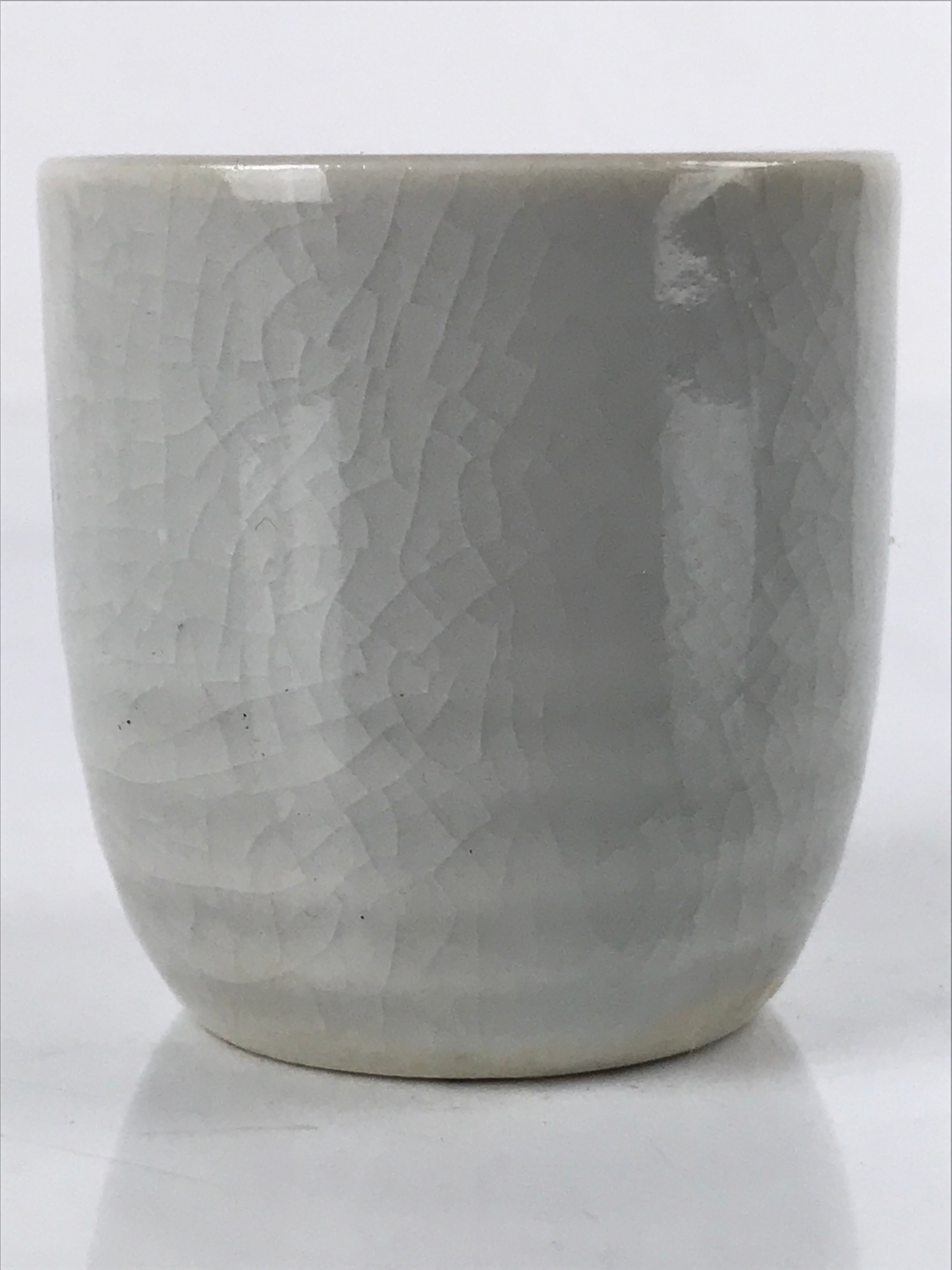 Japanese Ceramic Sake Cup Vtg Tsubomi Ochoko Guinomi Simple Plain Gray G178